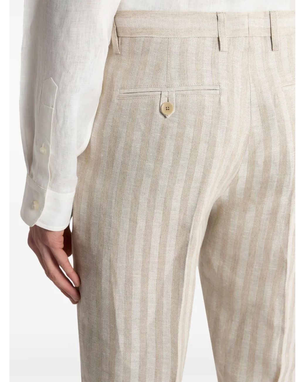 Etro Gestreepte Regular-Fit Broek in het Natural voor heren