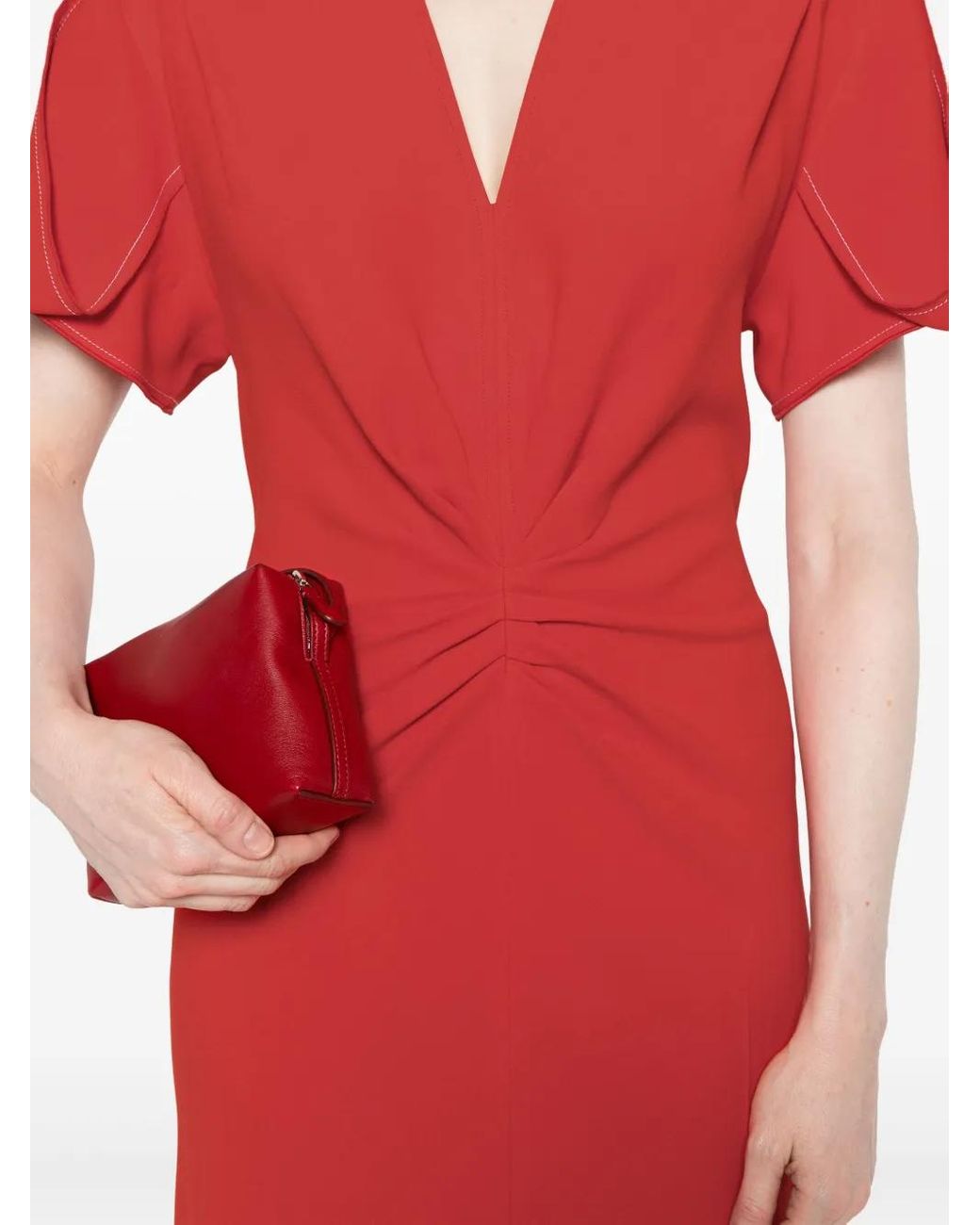 Victoria Beckham Red Cady Maxi Dress