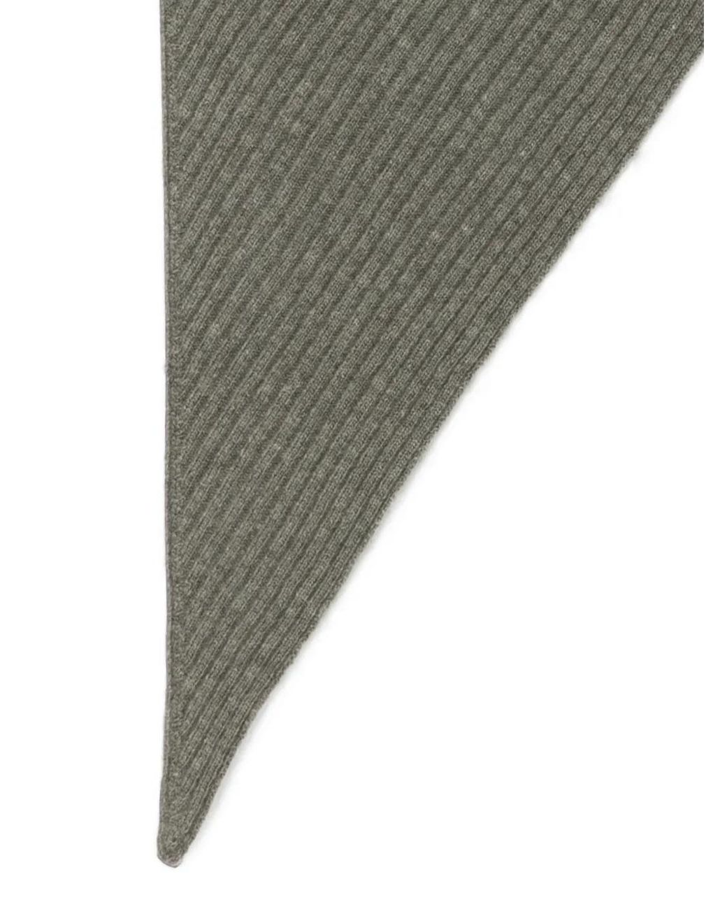 Christian Wijnants Gray Ribbed-Knit Triangular Scarf