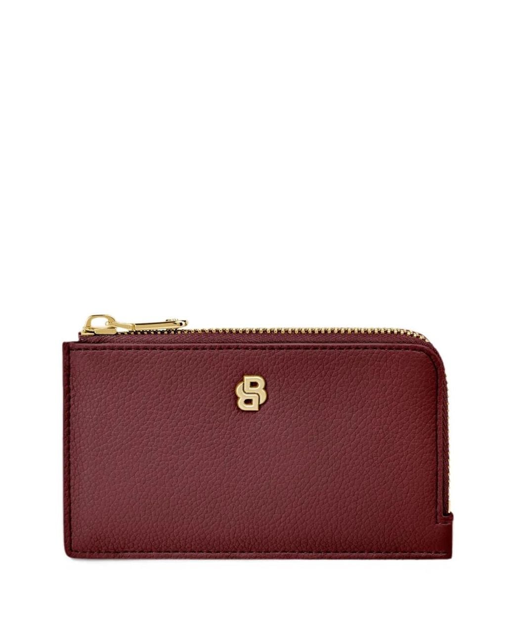 Boss Purple Logo-Plaque Zip-Around Cardholder