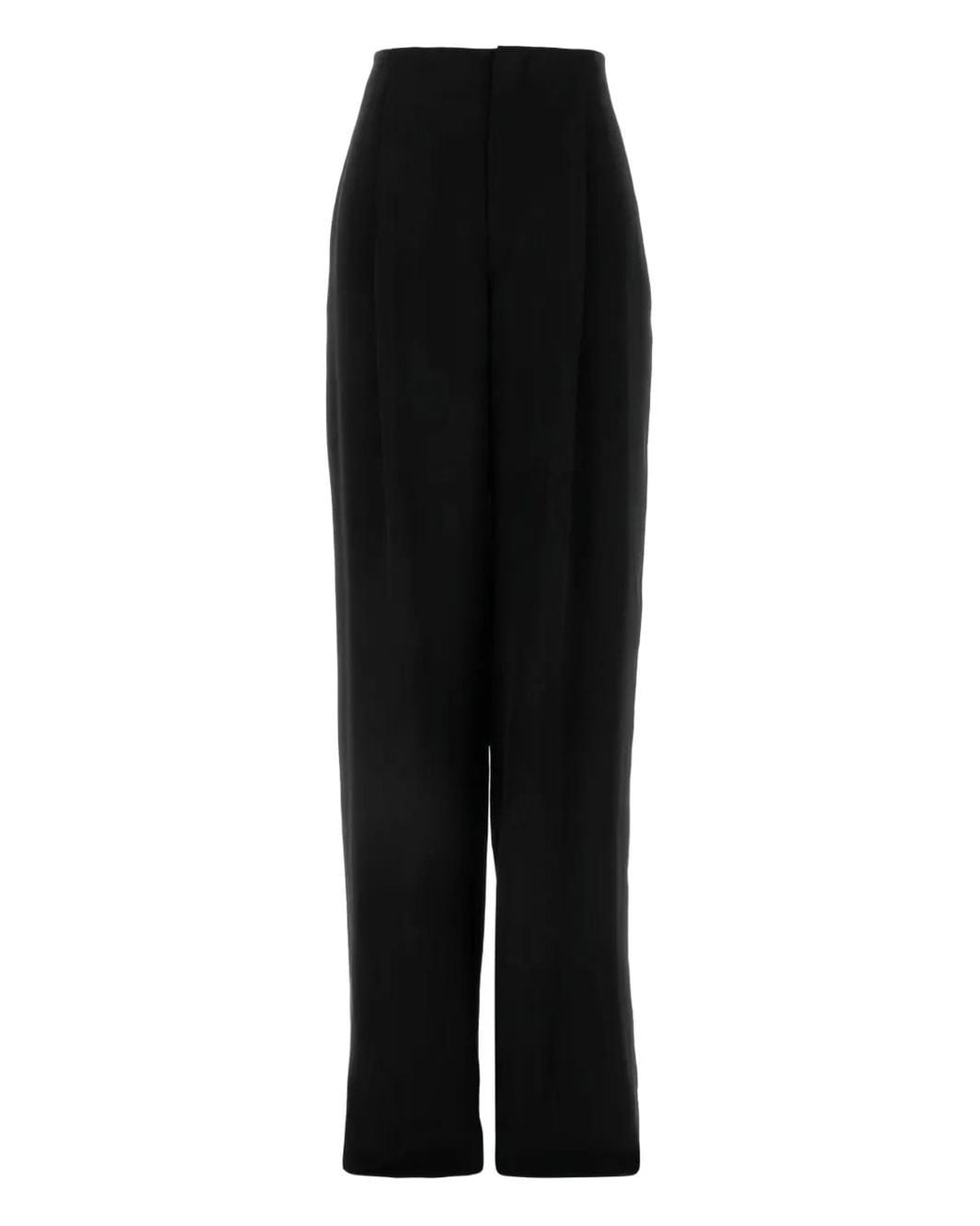 Saint Laurent Black Silk High Waisted Trousers