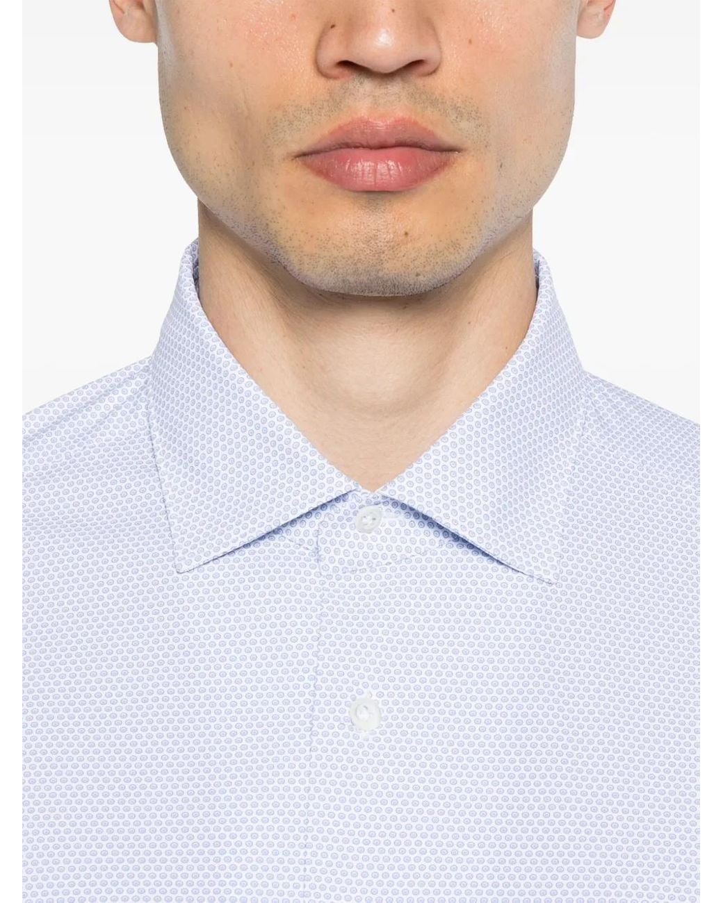 Mazzarelli Overhemd Met Print in het White voor heren
