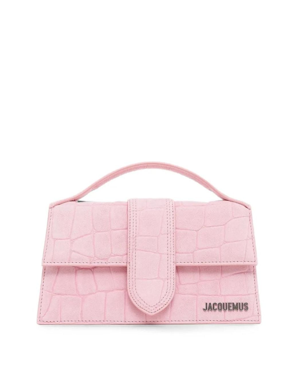 Jacquemus Pink Croc-Effect Le Bambino Shoulder Bag