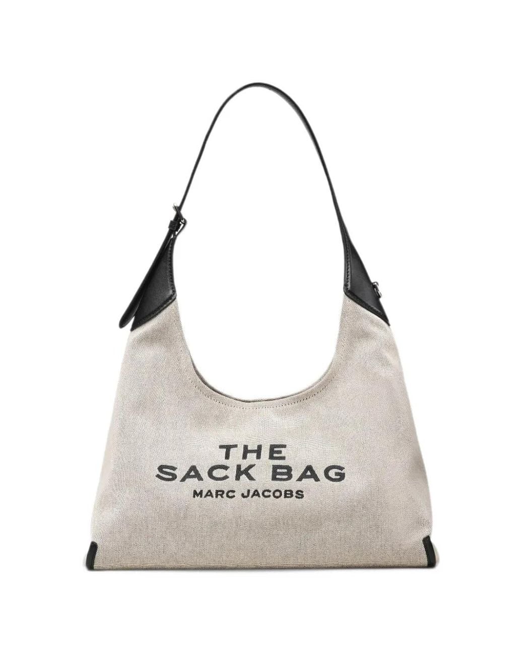 Marc Jacobs White The Leather-Trim Canvas Belted Sack Bag Tote Bag