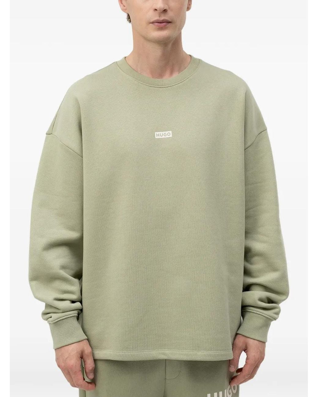 HUGO Green Logo-Print Sweatshirt for men