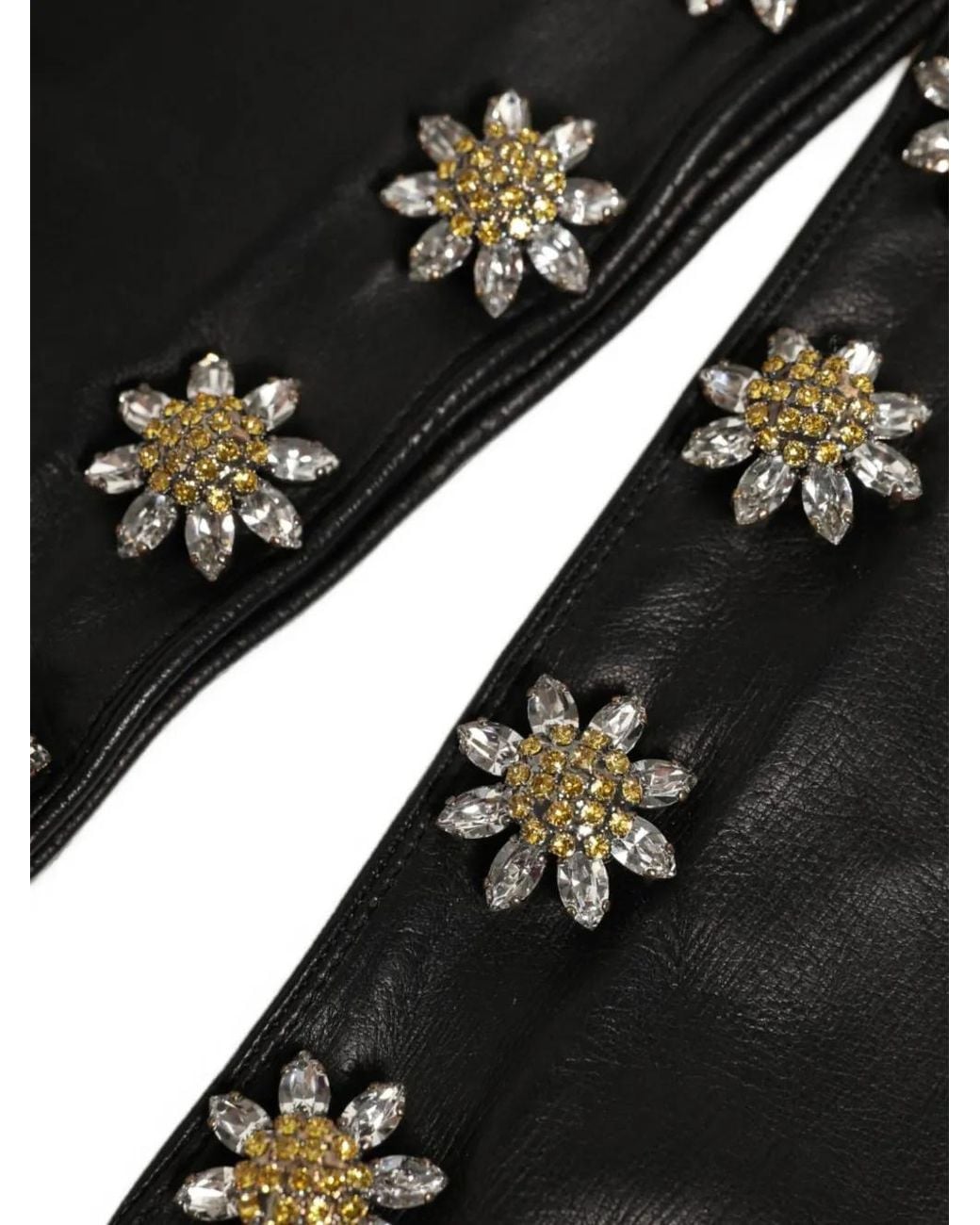 Dolce & Gabbana Black Crystal-Embellished Gloves