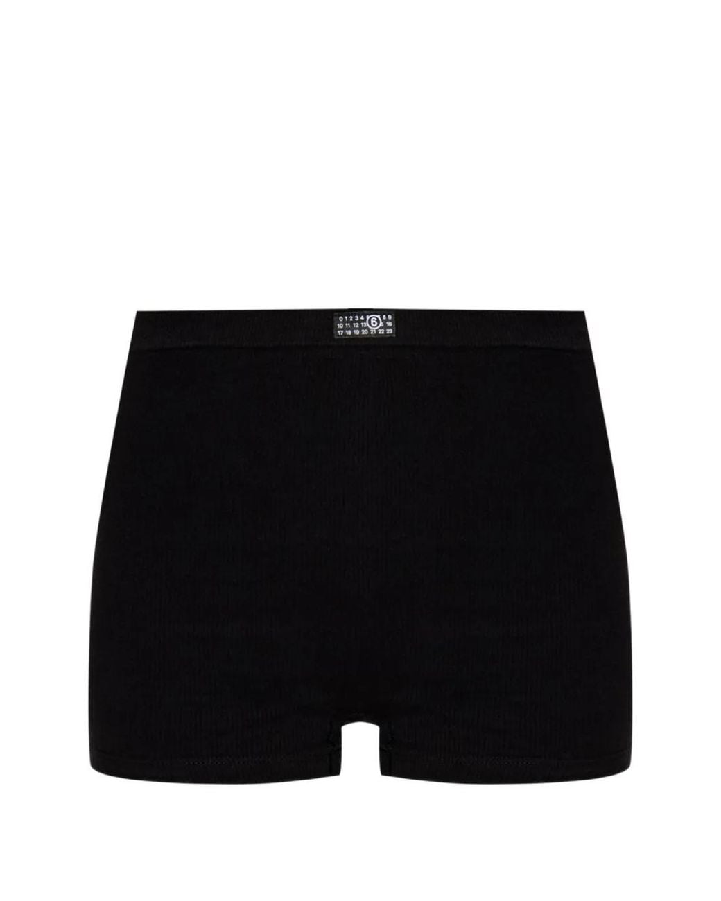 MM6 by Maison Margiela Black Short Côtelé À Patch Logo