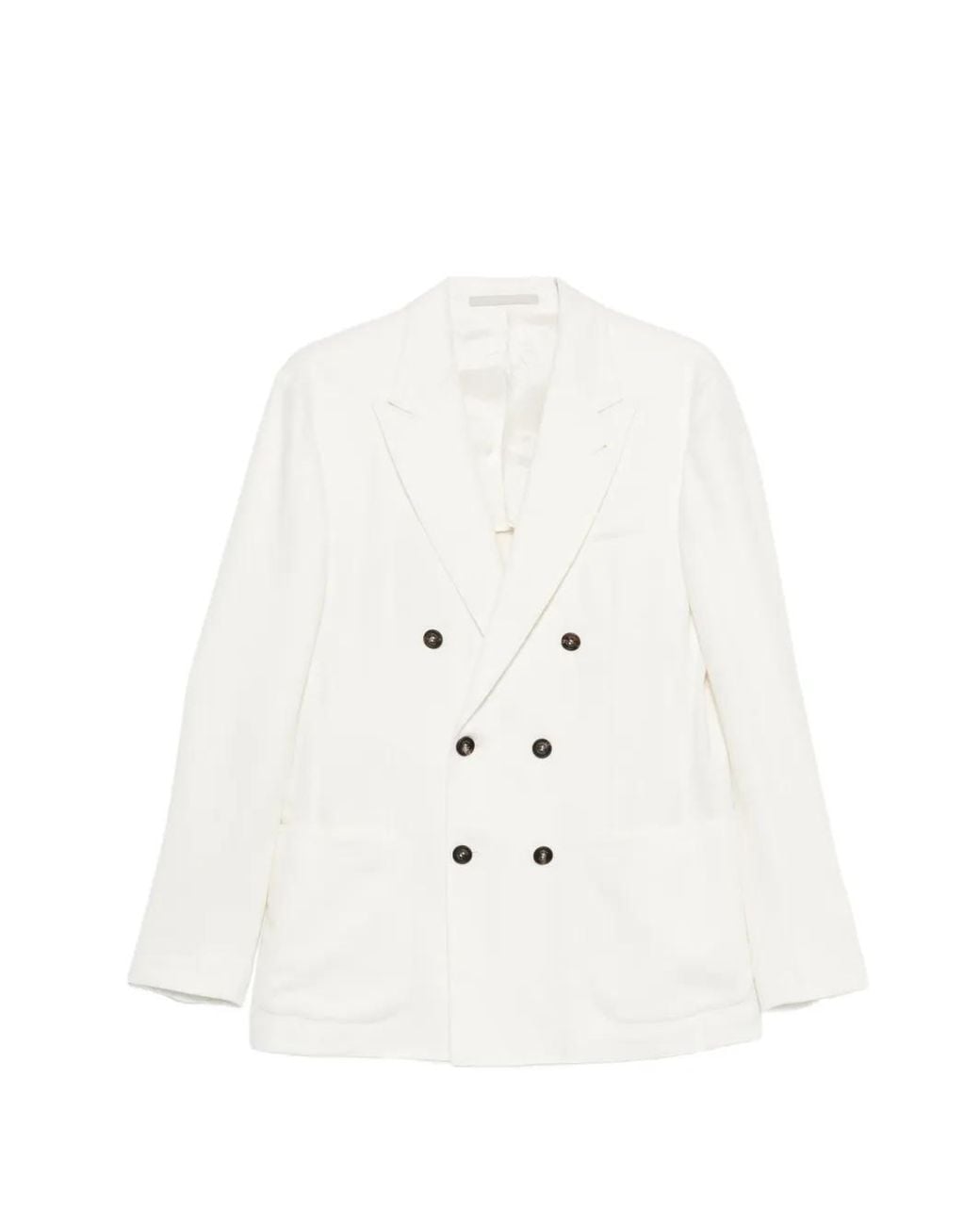 Eleventy White Double-Breasted Blazer for men