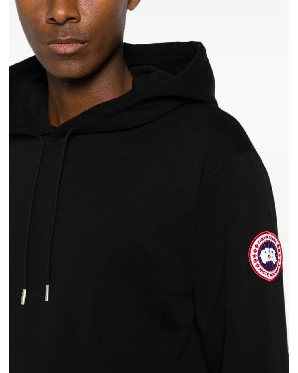 Canada Goose Black Loon Logo-Patch Hoodie for men