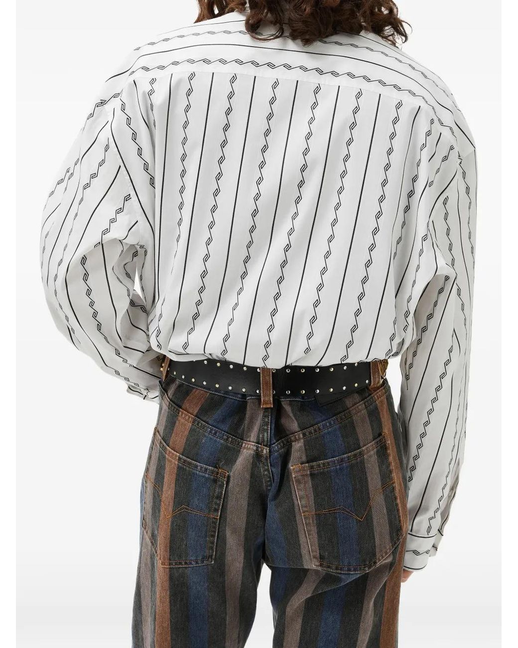 Versace White Tessuto Button-Down Shirt For for men