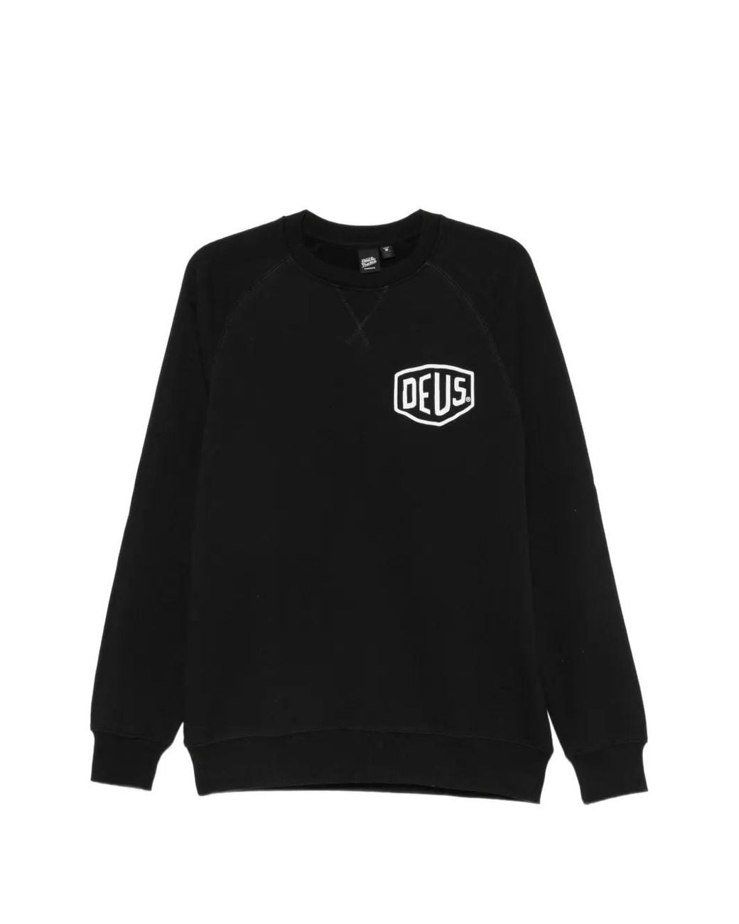 Deus Ex Machina Black Logo-Print Raglan-Sleeve Sweatshirt for men