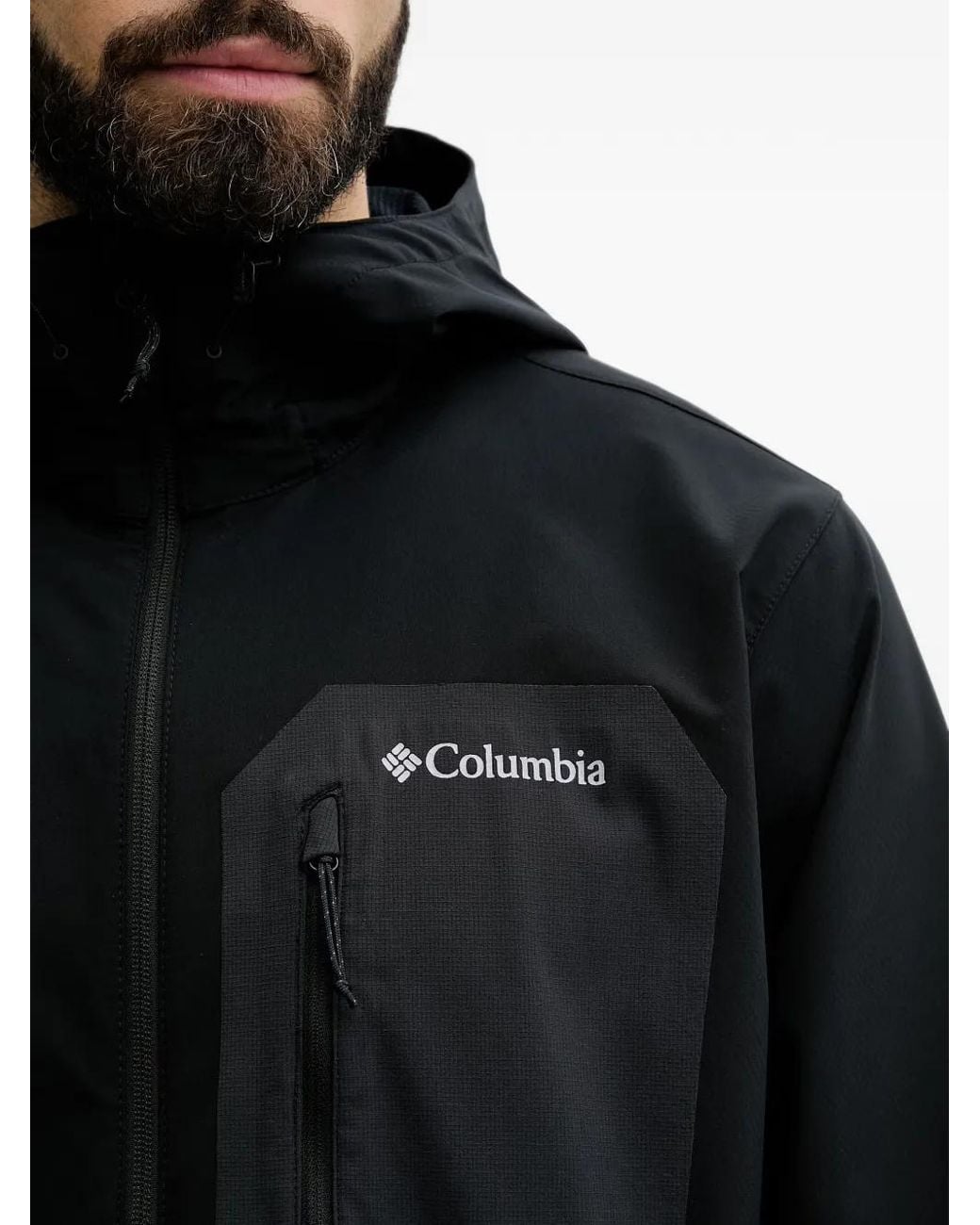 Columbia Black Veste Technique Tall Heights Iii À Capuche Et Logo Imprimé for men