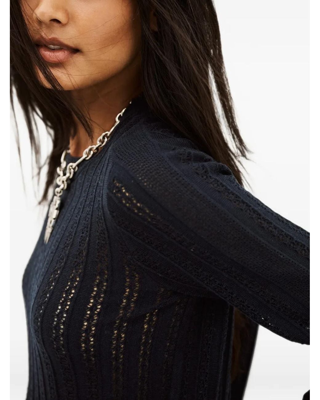 Ba&sh Blue Dakar Pullover Aus Pointelle-Strick