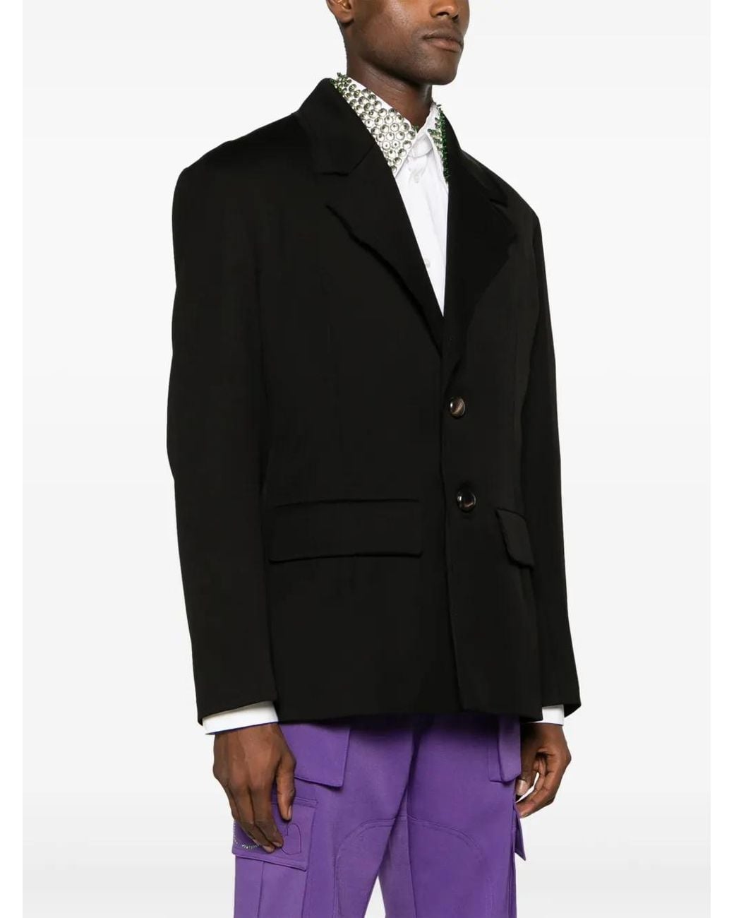 NAMACHEKO Black Beche Single-Breasted Blazer for men