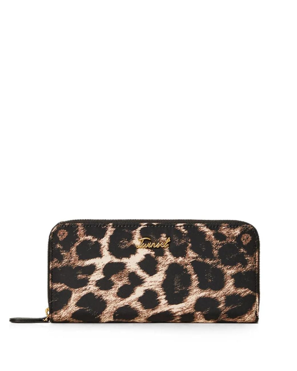 Twinset Black Animal Print Zip-Around Wallet