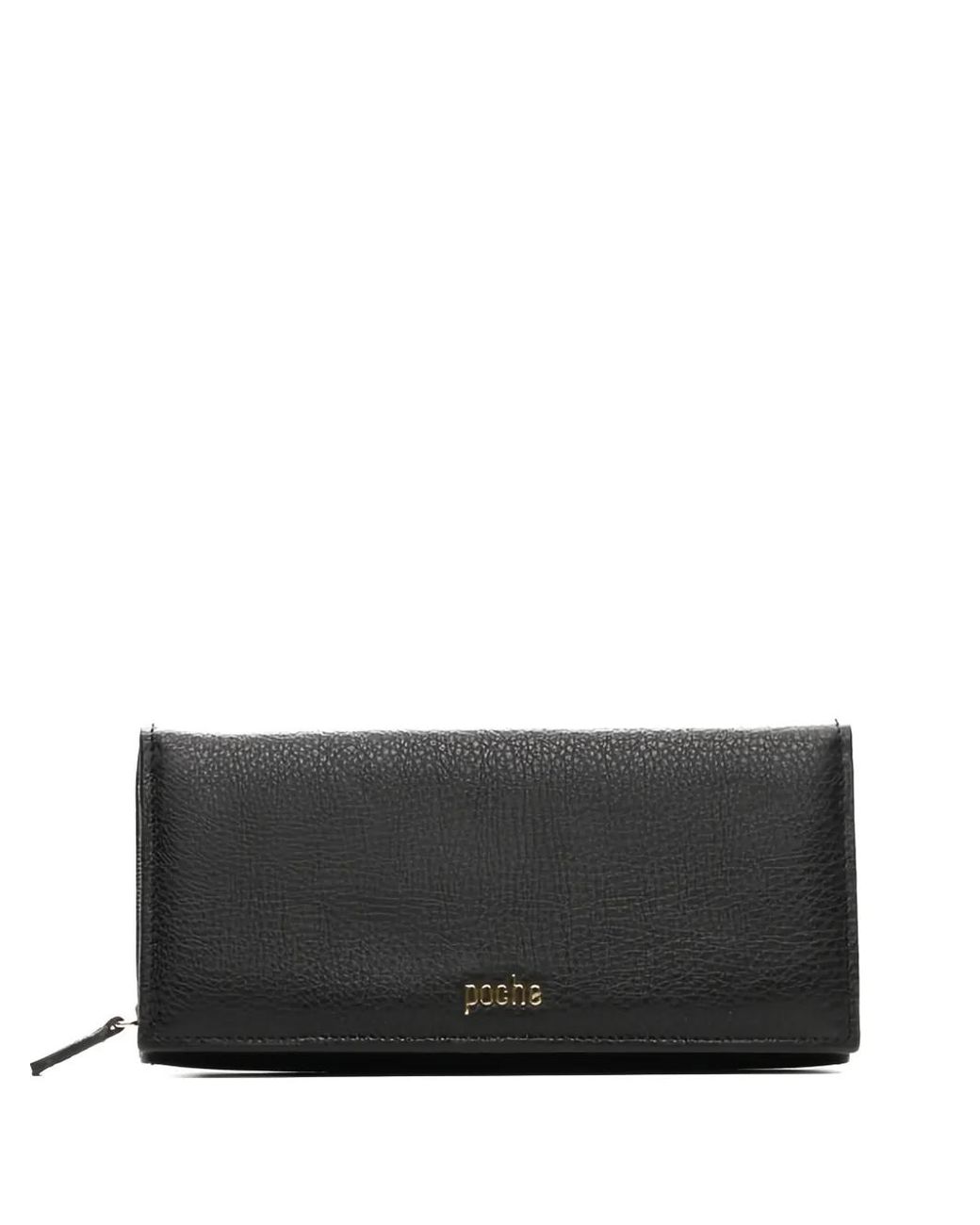 Poche Paris Black Logo-Detail Leather Wallet