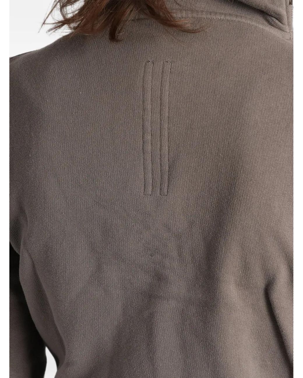 Rick Owens Gray Mountain Asymmetric-Zip Sweatshirt