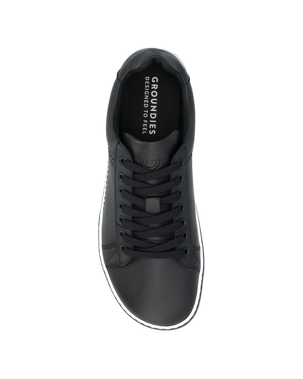 grounds Black Galaxy Leather Sneakers for men