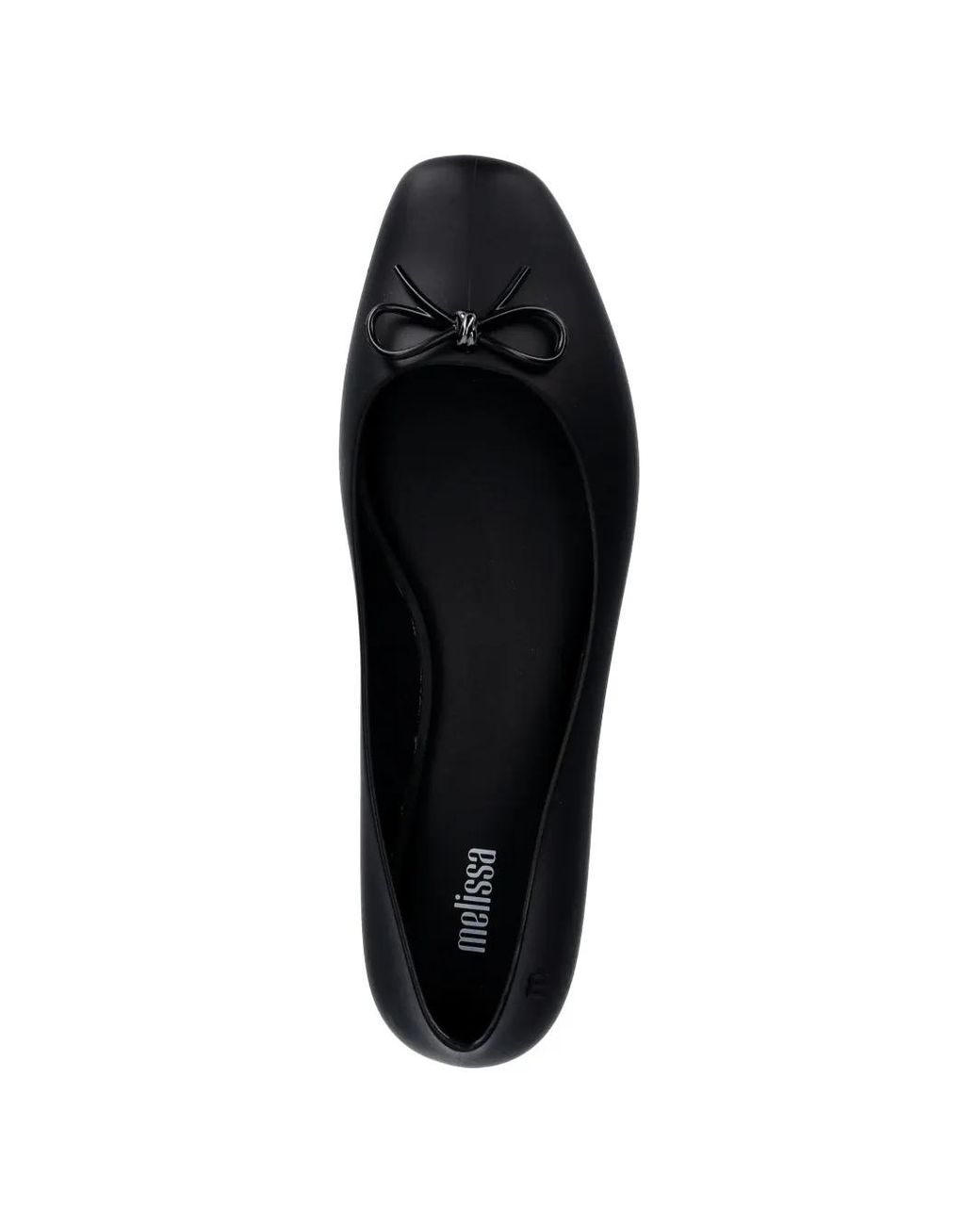 Melissa Black Bow-Detail Square-Toe Ballet Flats