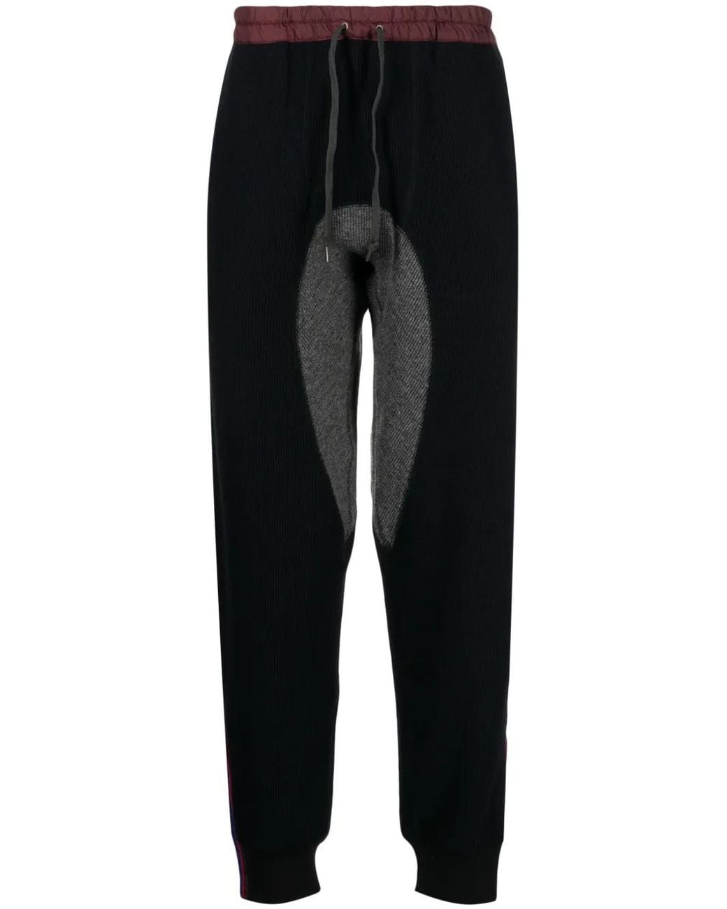 Kolor Black Drawstring-Waistband Knitted Trousers for men