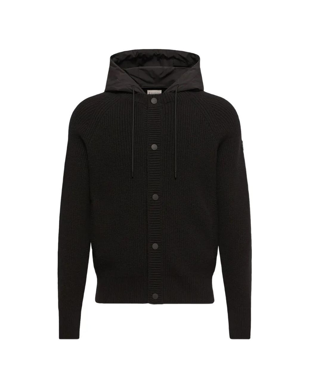 Moncler Black Wool & Cashmere Blend Hoodie for men