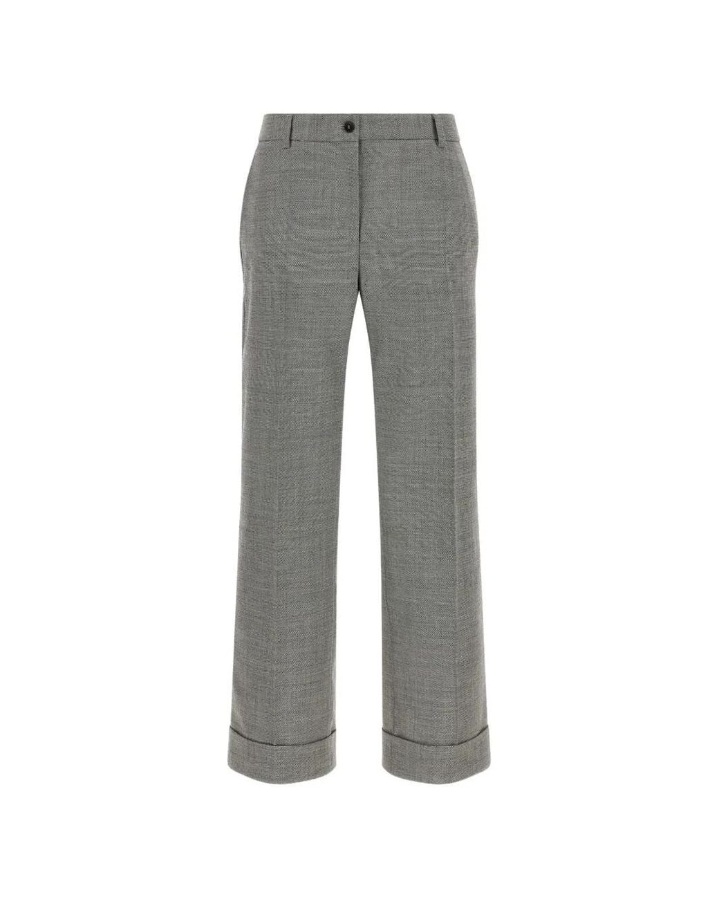 Alberto Biani Gray Charlie Turn-Up Trousers