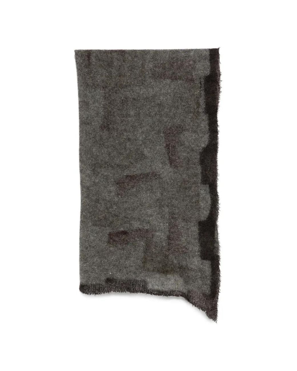 Faliero Sarti Gray Little Simy Abstract-Pattern Frayed Scarf