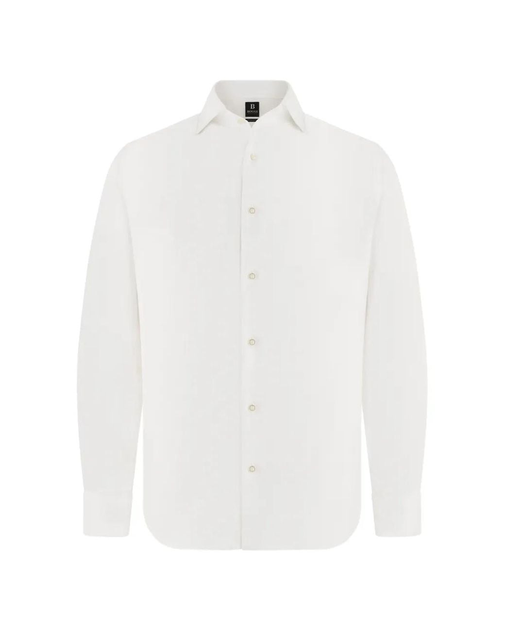 Boggi White Eegular Fit Linen Shirt for men