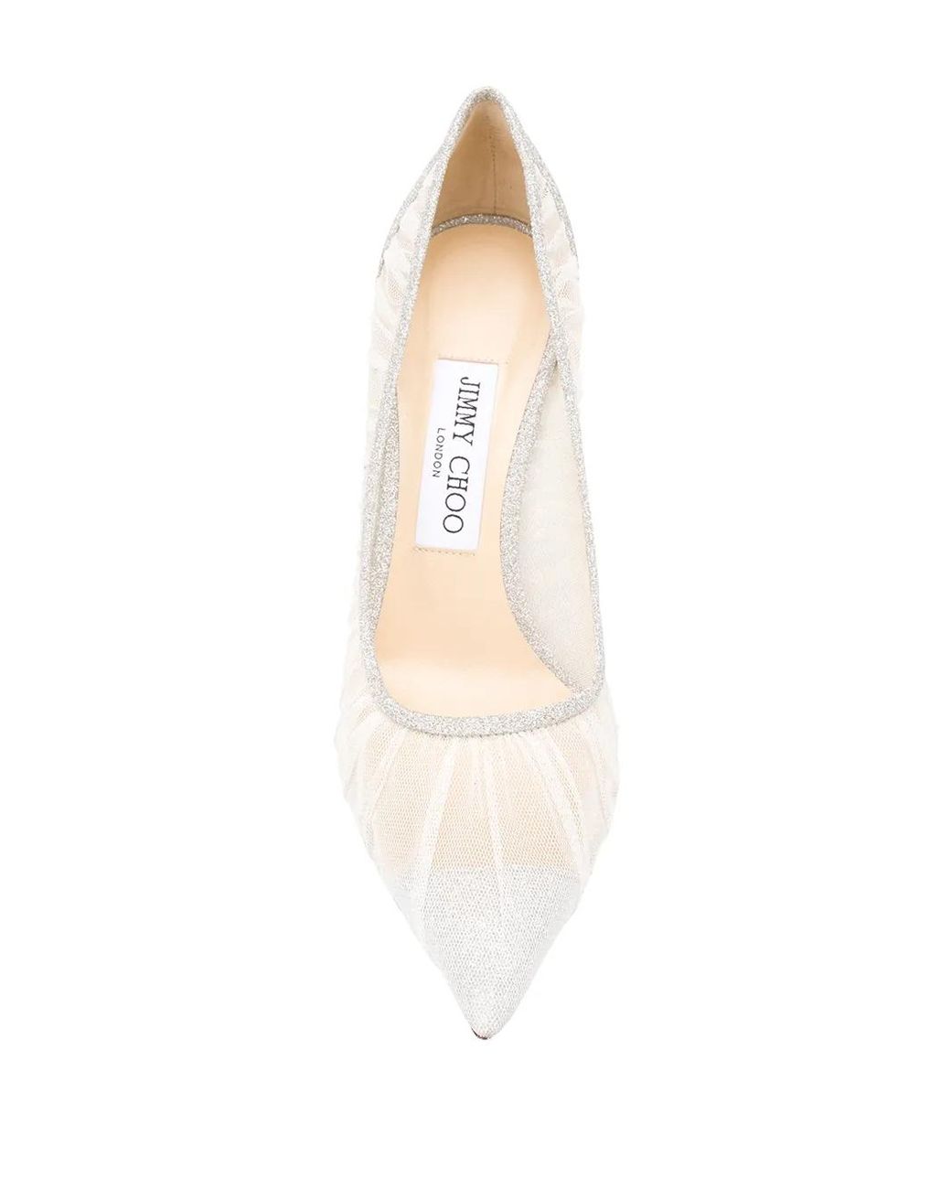 Jimmy Choo White Love 85Mm Glitter Pumps