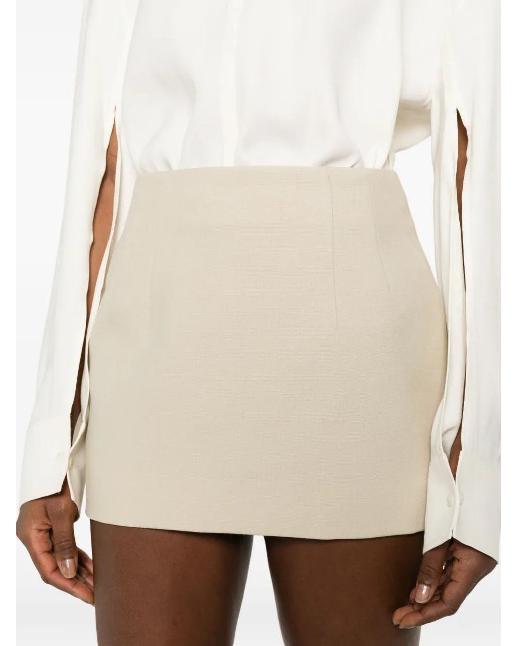 Wardrobe NYC Natural New Contour Mini Skirt