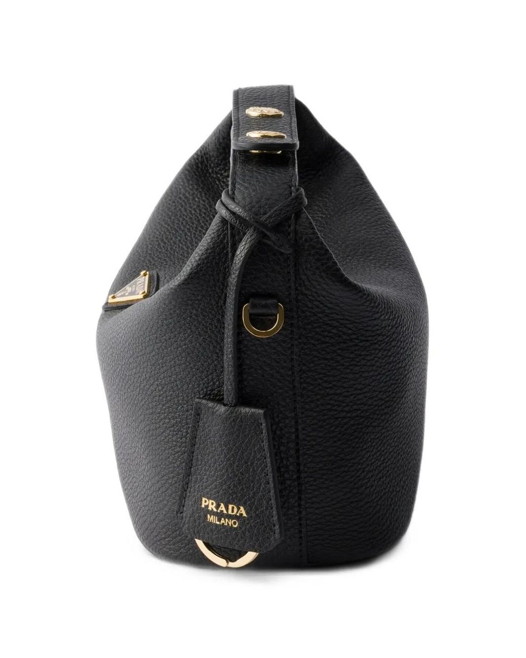 Prada Black Mini Sac Chérie En Cuir