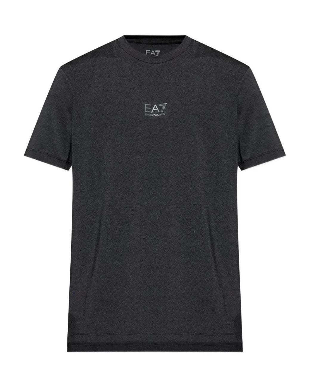 EA7 Black Logo-Print T-Shirt for men