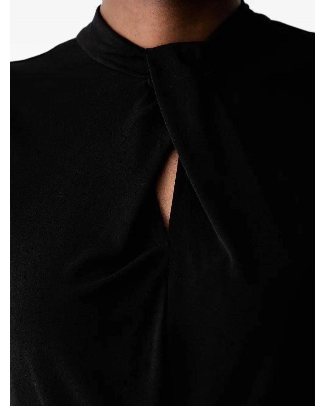 DKNY Black Twist-Detail Sleeveless Top