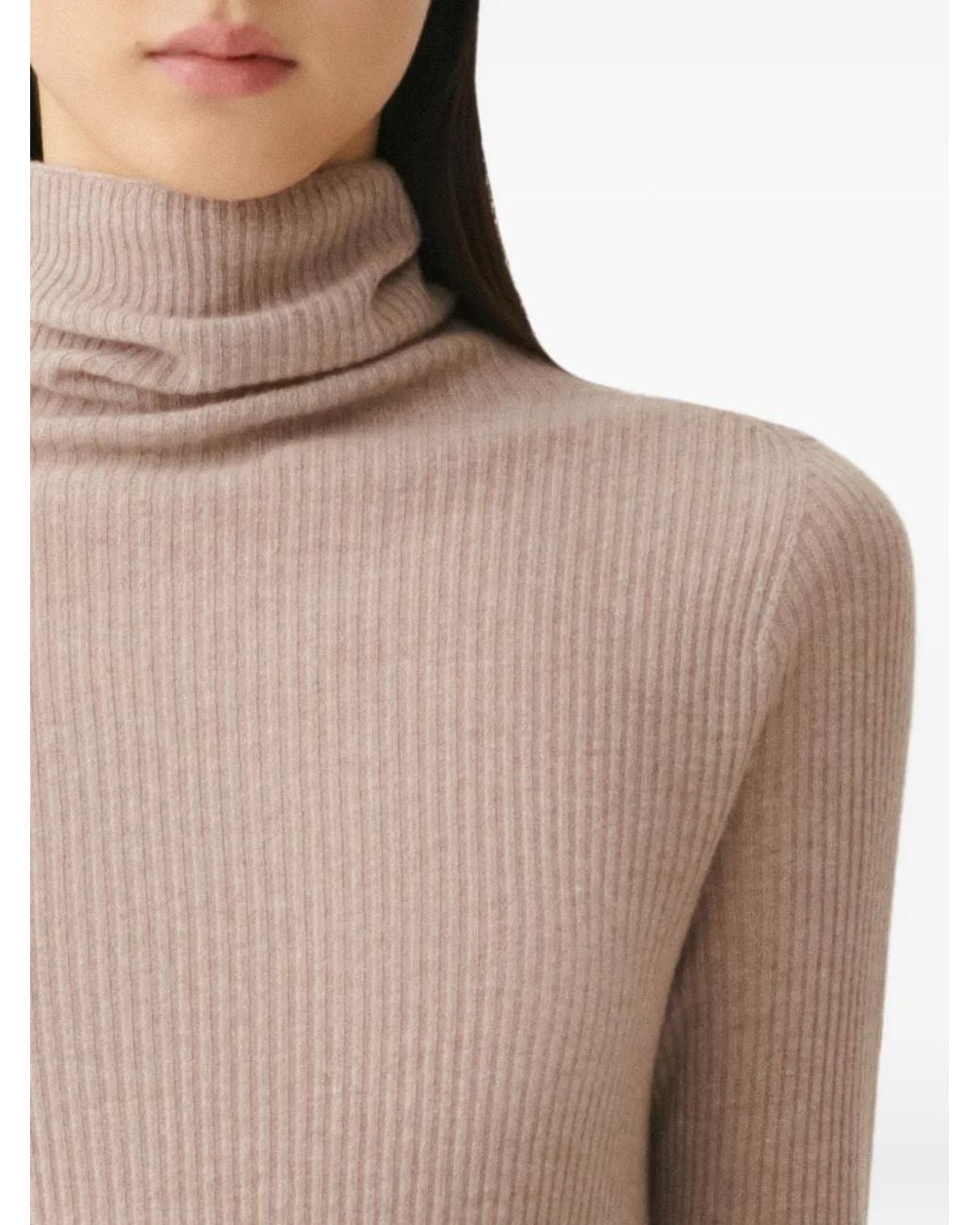 Fabiana Filippi Pink Ribbed Roll-Neck Sweater