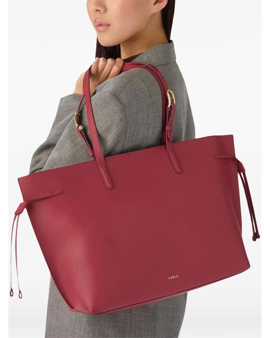 Furla Large Ava Tote Bag in Red | Lyst