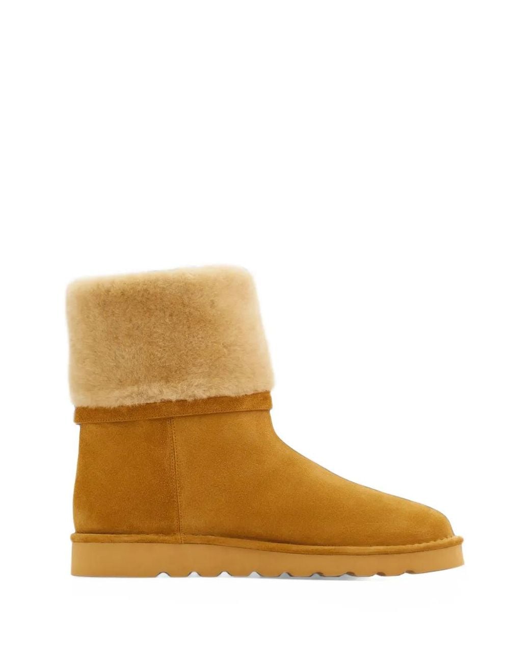 Ferragamo Brown Fur-Lined Pull-On Boots With Hug Buckle