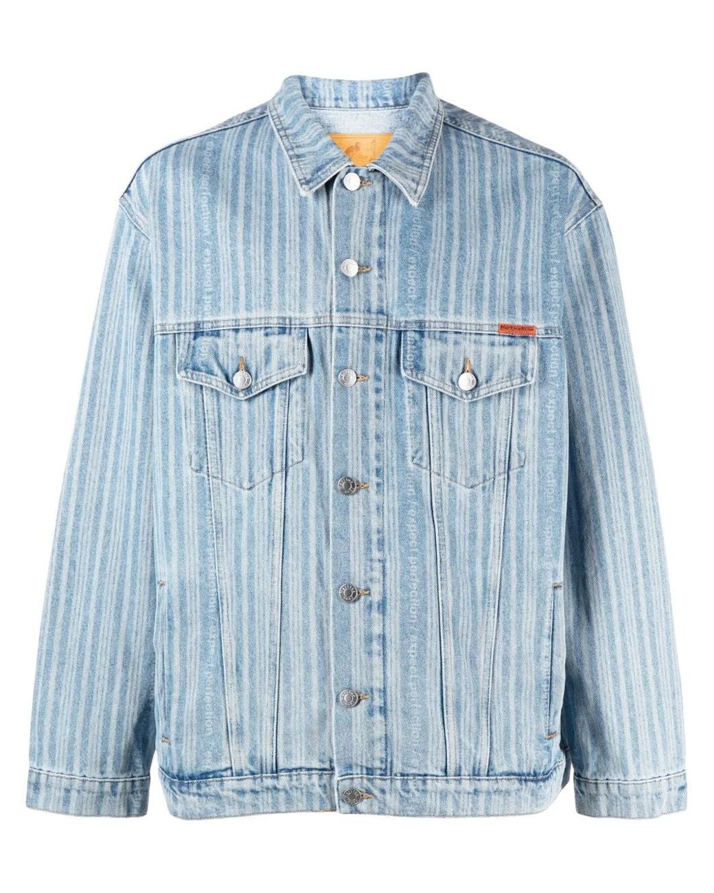 Martine Rose Blue Striped Denim Jacket for men