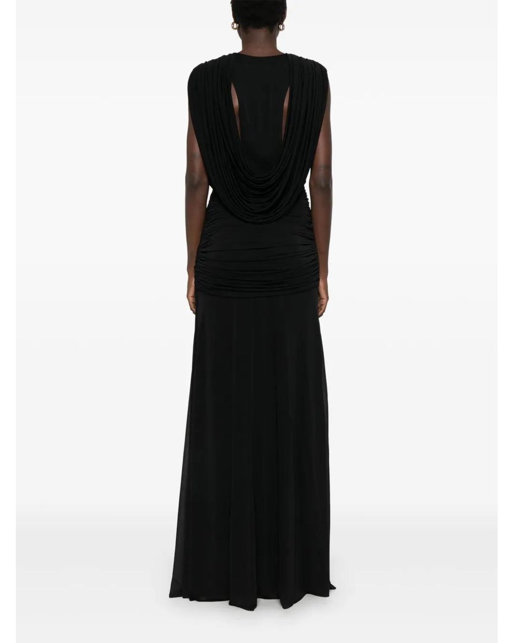 Christopher Esber Black Draped Maxi Dress