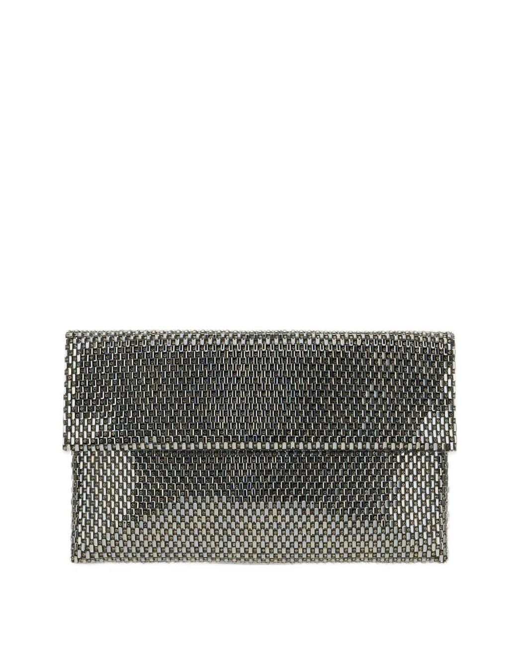 Twentyfourhaitch Gray Heliens Bead-Embellished Shoulder Bag