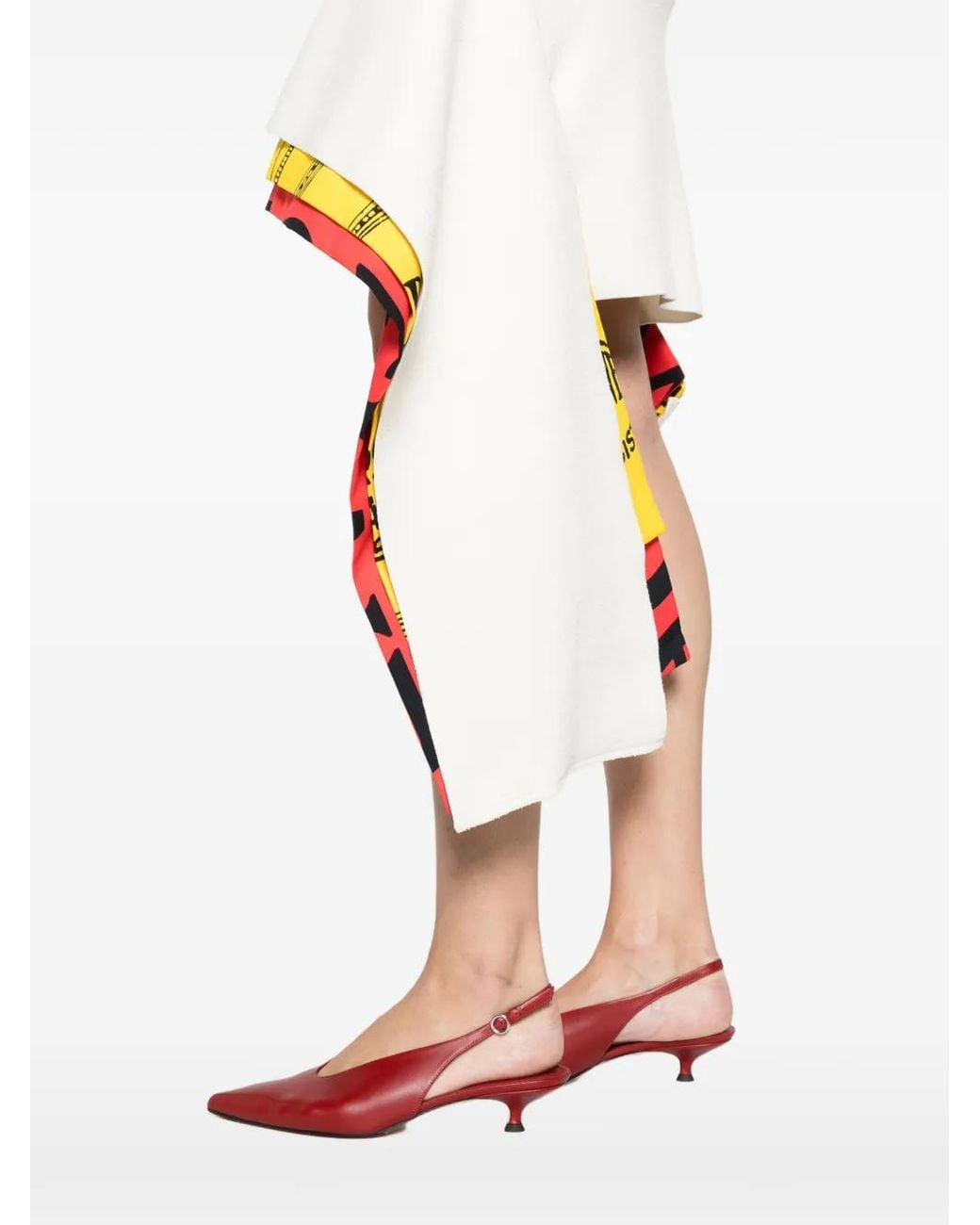 Loewe Red Knitted Asymmetric Dress