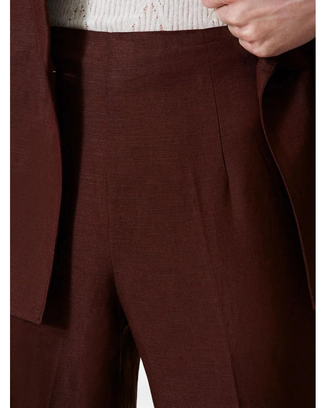Twinset Geweven Flared Broek in het Purple