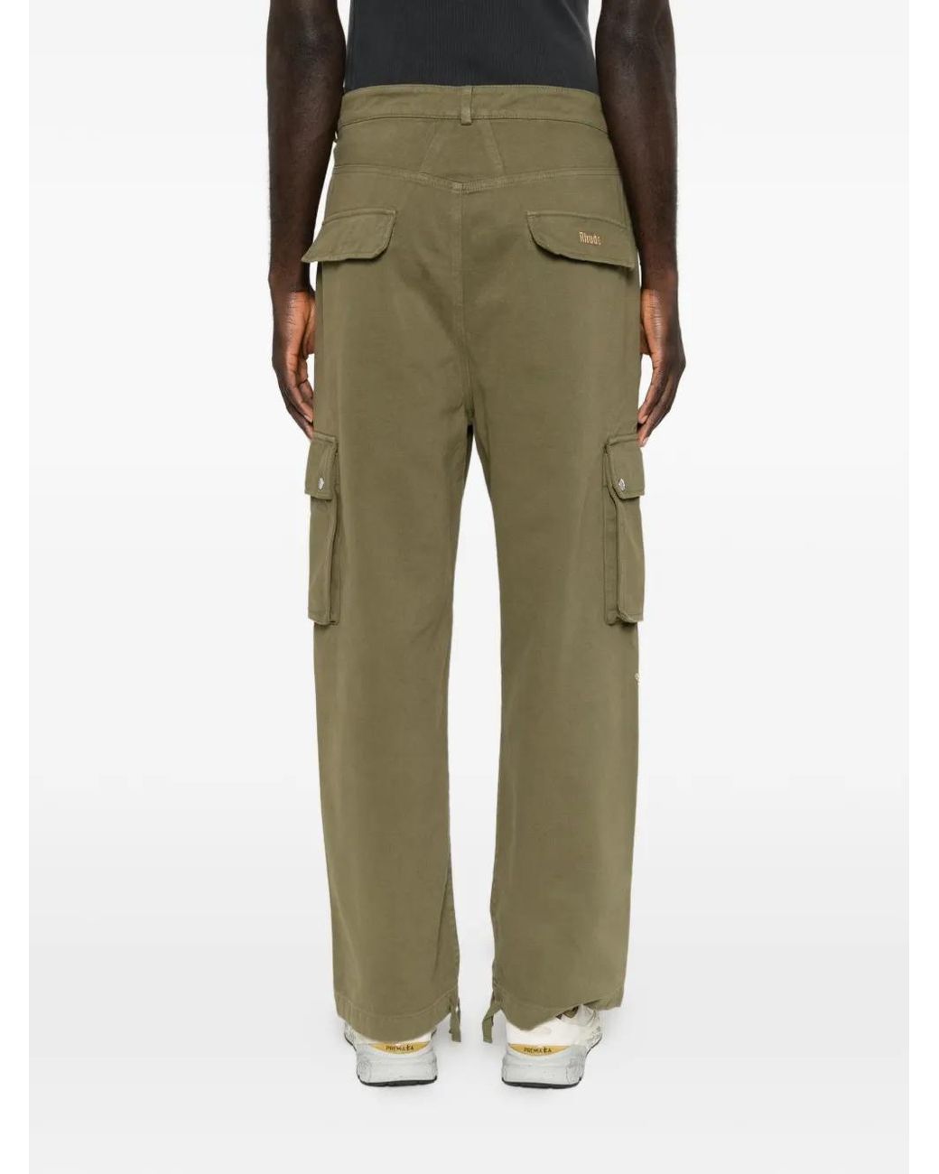 Rhude Green Multi-Pocket Cargo Pants for men
