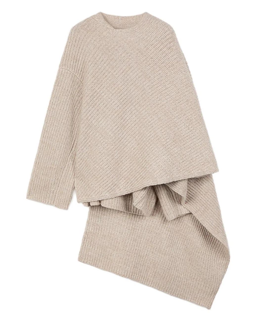 Ports 1961 Natural Asymmetrical Wrap Sweater