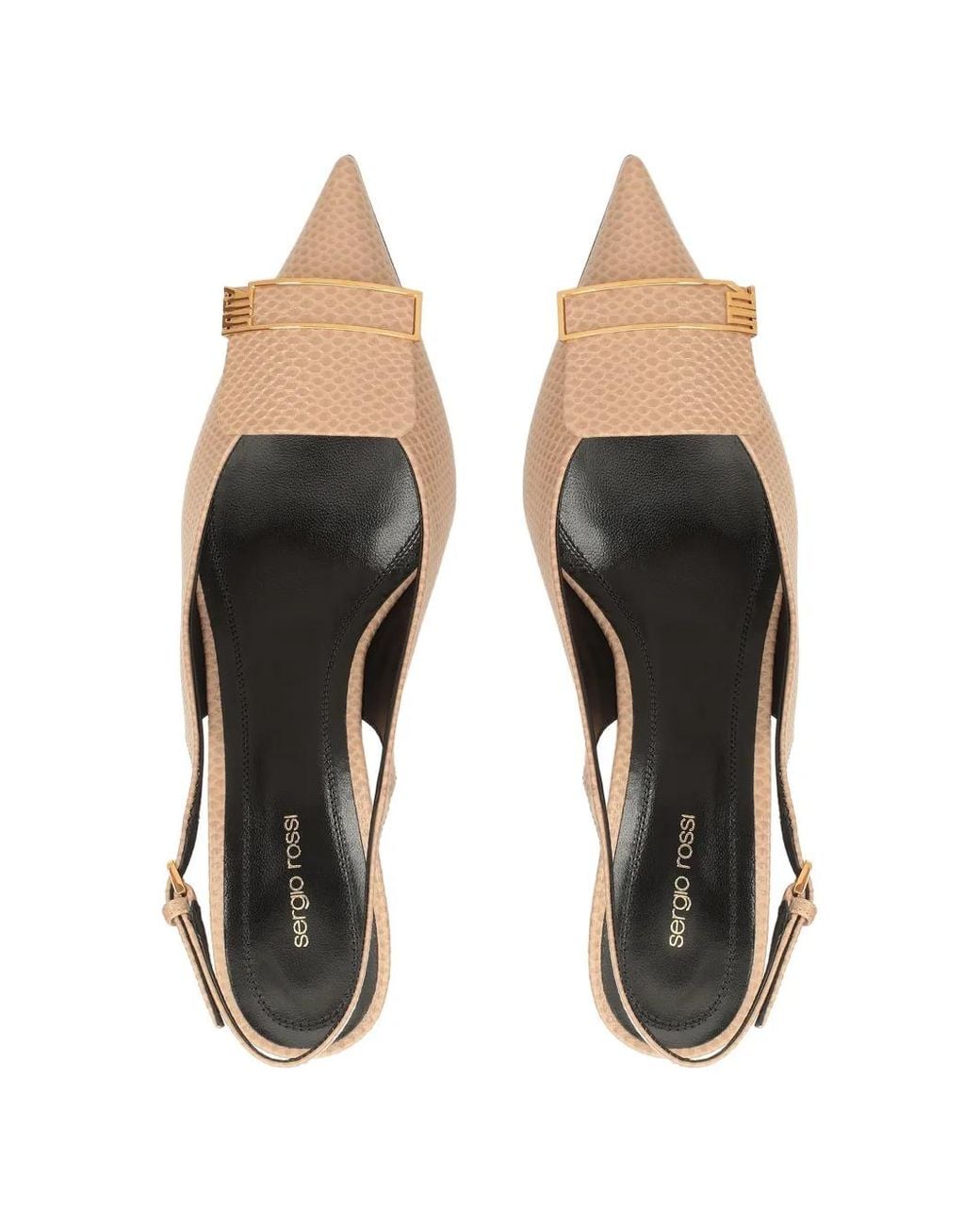 Sergio Rossi Natural Sr Evolv Pointed-Toe Sandals
