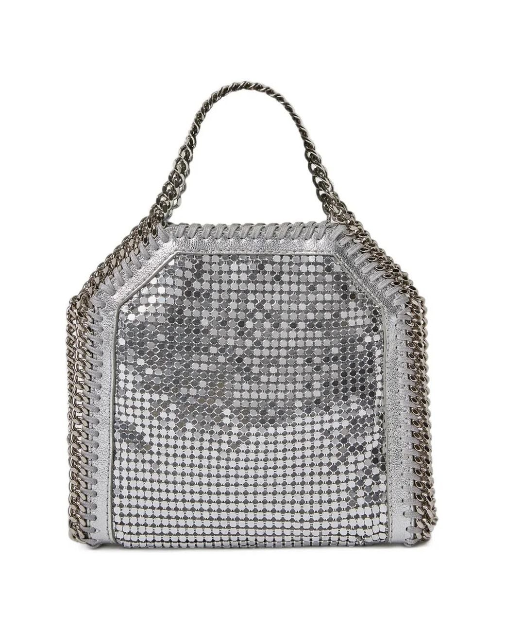 Stella McCartney Gray Falabella Chainmail Tiny Tote Bag