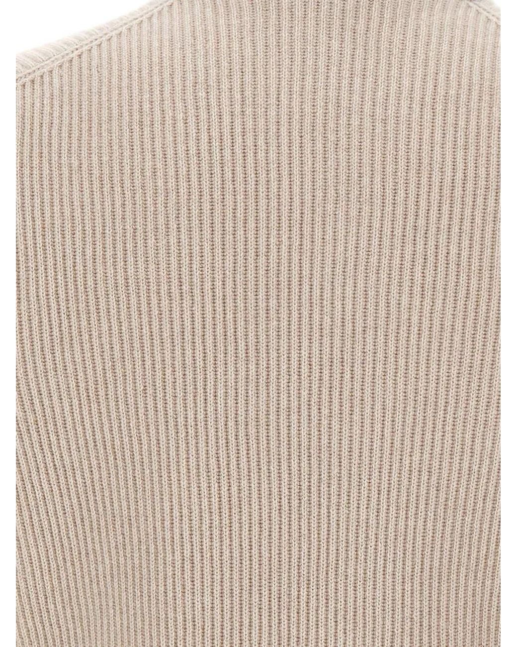 Gran Sasso Natural Ribbed-Knit Cashmere Cardigan for men