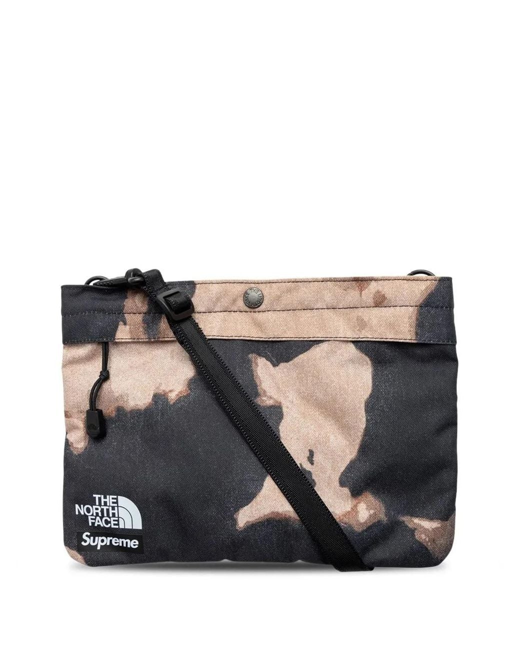 Supreme Black X The North Face Bleached Denim Print Shoulder Bag