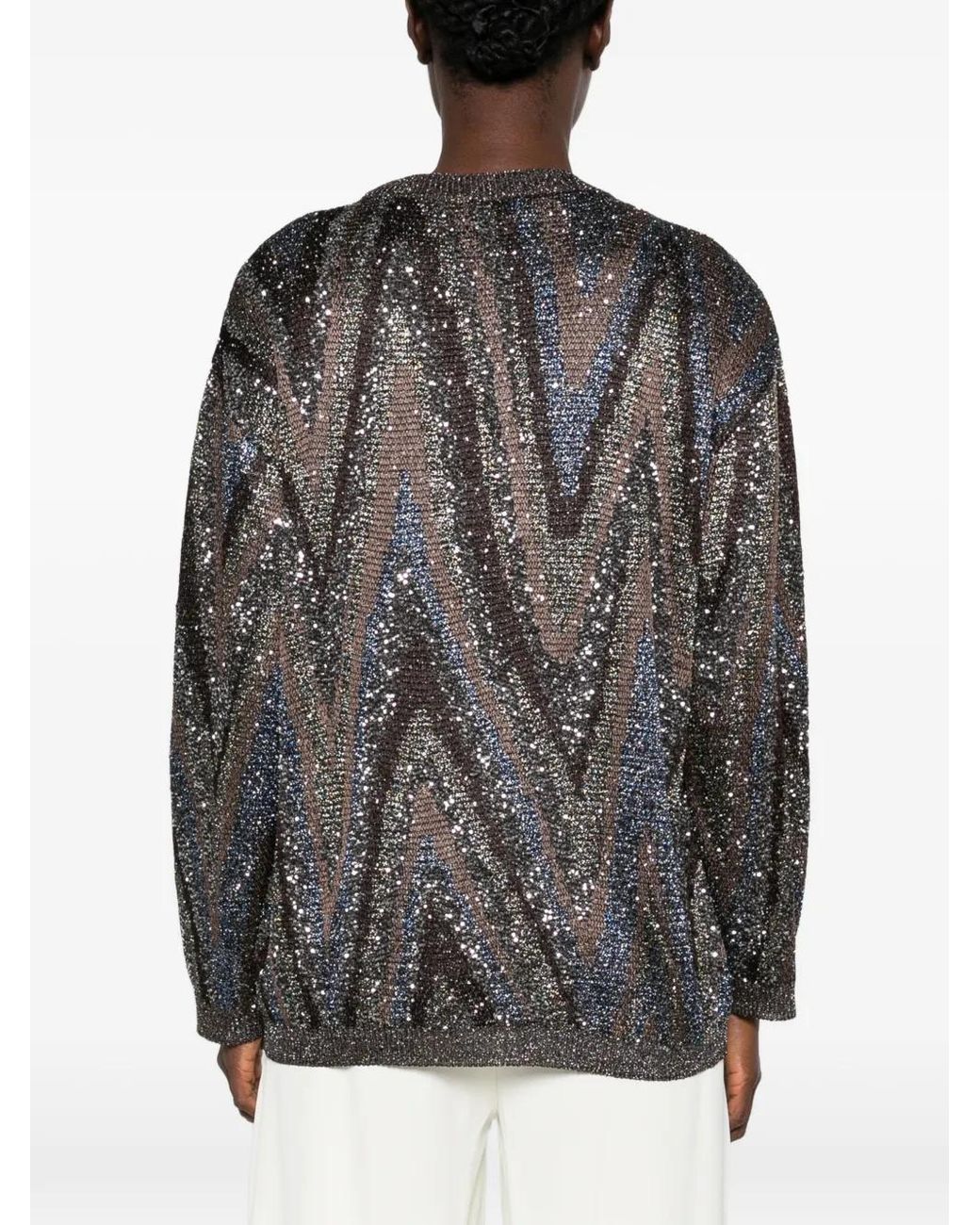 Missoni Gray Sequin-Embellished Sweater