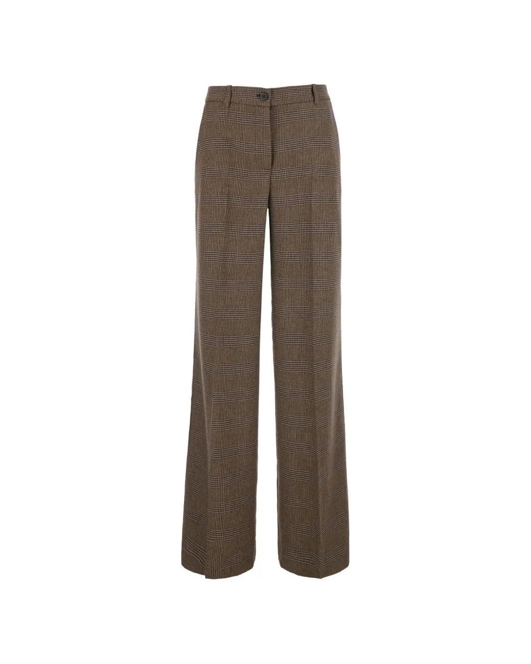 P.A.R.O.S.H. Brown Pantalon Ample À Carreaux