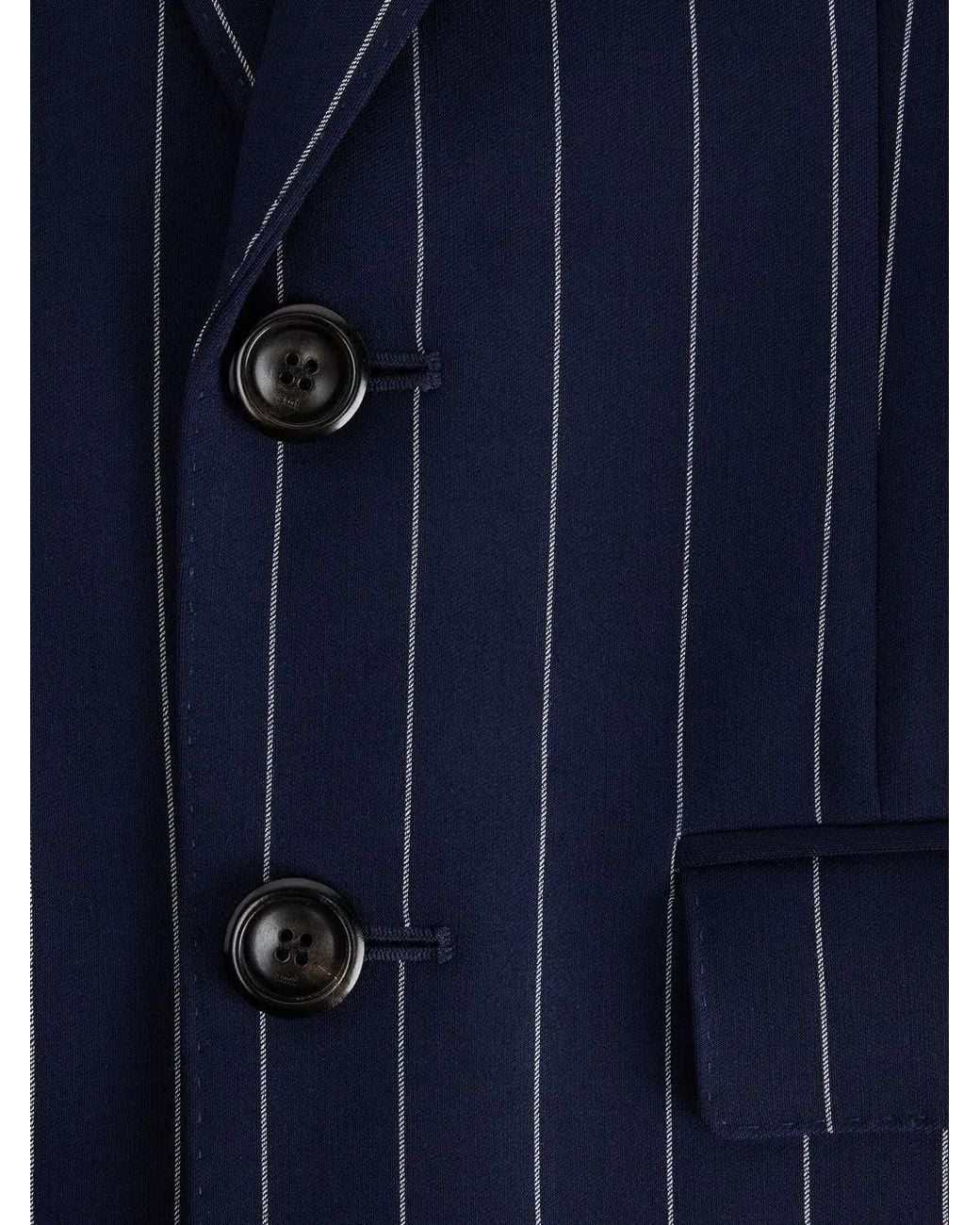 AMI Blue Gestreifter Blazer